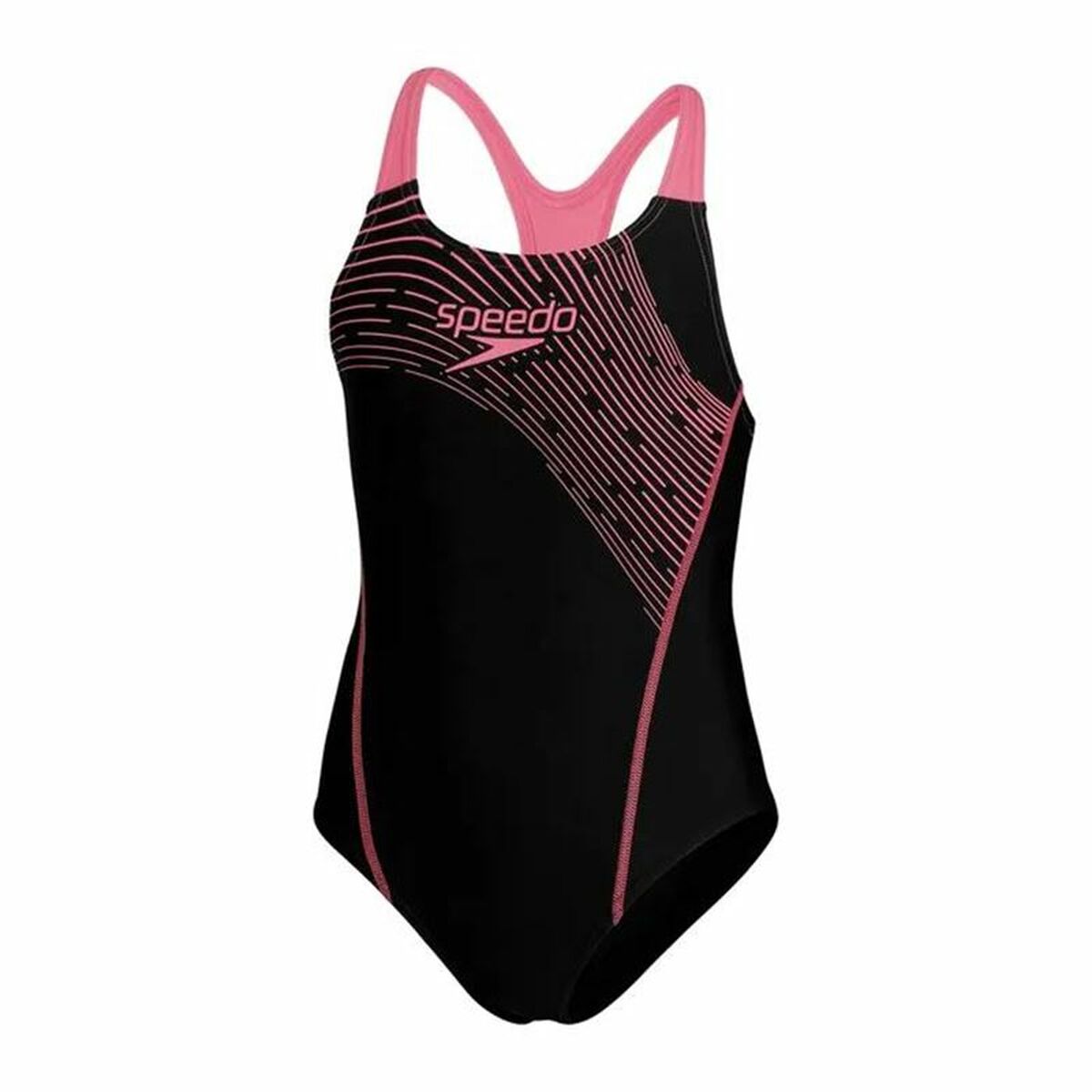 Badeanzug für Mädchen Speedo Medalist Schwarz